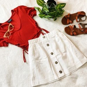 Good Luck Gem cotton skirt w/ buttons, size XS